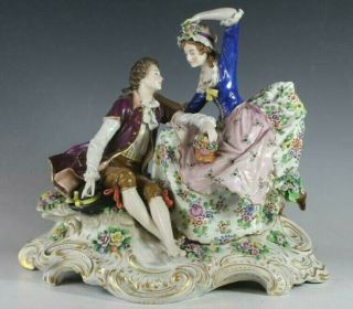 Vintage Huge German Sitzendorf Porcelain Group