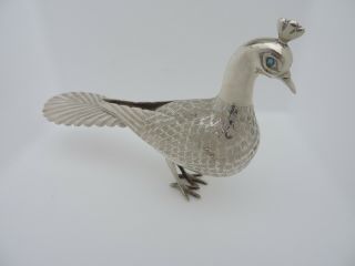 Stunning Persian Armenian Islamic Silver Peacock Turquoise Eyes 266 Gr 9.  4oz