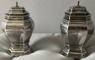Rare Queen Anne Solid Silver Tea Caddys London 1712 By Gundry Roode
