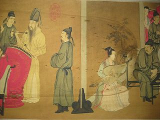 Chinese Long Scroll Painting Night Revels Of Han Xizai (韓熙載夜宴圖)