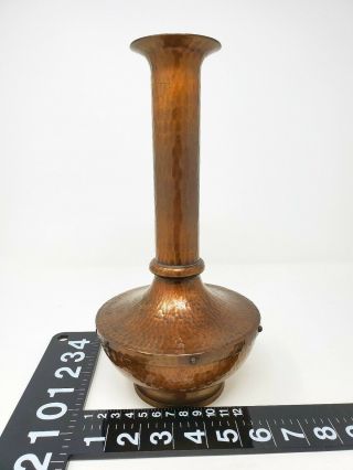 Antique Signed Roycroft American Beauty Hammered Copper Vase 12 " Tall