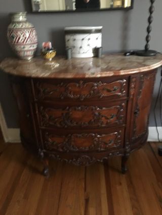 Vintage French Louis Xvi Marble Chest Of Drawers Dresser Made In France - 19th Cen