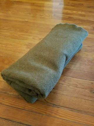 U.  S.  Army : Blanket,  Wool Olive Drab 1953 Korea War Militaria Usa Military Vtg