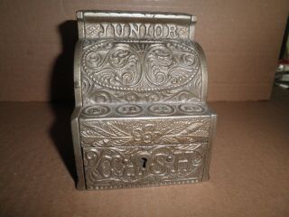 Great Old Cast Iron " Junior Cash " Register Still Penny Bank C.  1920 
