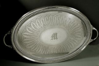 English Sterling Silver Tea Set Tray 1895 William Hutton