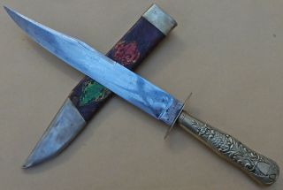 Patriotic Usa Etching Antique Bowie Knife Edward Barnes & Sons Sheffield