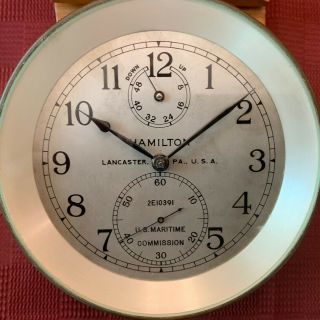 Hamilton Model 21 Marine Ship Merchant Chronometer 2e10391 Maritime Commission