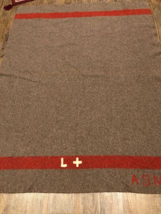 Vintage Workd War Ii Swiss Army Wool Blanket Beauty