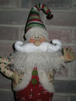 Primitive Hc Standing Waving Christmas Santa Claus Shelf Sitter Ornie Tuck