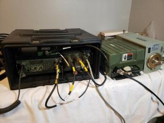 Harris An/prc - 138 Hf Radio With British Wotan Amplifier Case.