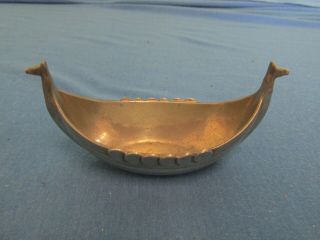 Vintage Pewter Art Deco Danish Just Anderson Viking Long Boat 1109 Salt Cellar
