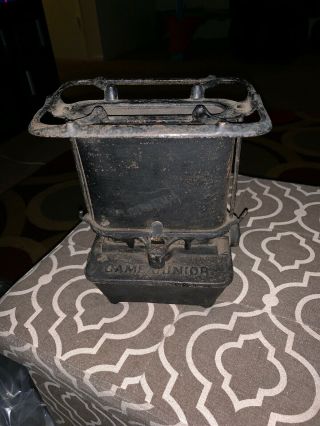 Antique Kerosene Stove Cast Iron Heater Lamp Railroad Came Junior