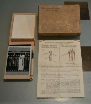 Vintage Addmaster Junior Mini Add Pocket Slide Calculator Adding Machine £ S D
