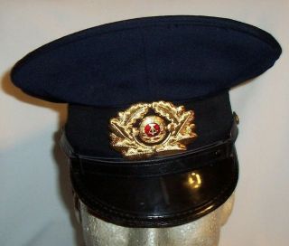 East German Volksmarine/navy Ddr Nva Junior Officer Blue Visor Cap