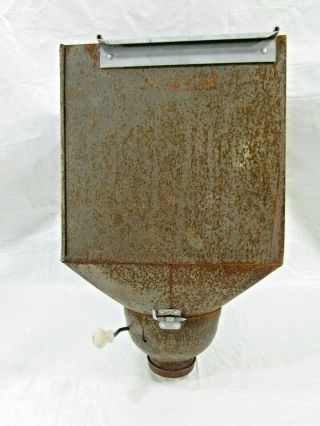 Vintage Antique Tin Hoosier Cabinet Flour Sifter Bin Metal Crank Wooden Knob