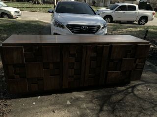Antique Lane Brutalist Dresser And Mirror