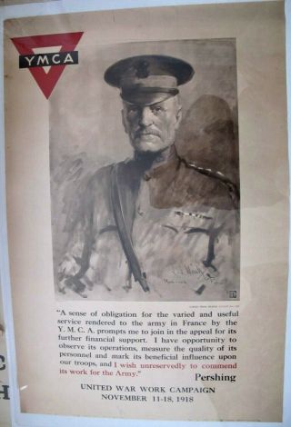 Pershing 1918 Wwi United War Work Campaign Poster