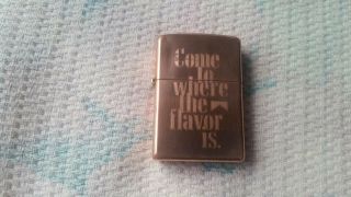 Vintage Zippo Marlboro Come To Where The Flavor Is Copper,  Pa F - 03