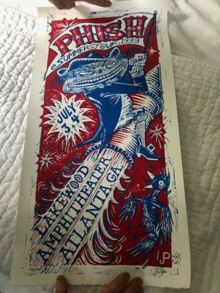 Phish Atlanta 99 Pollock Poster Rare - - 1999.  Numbered And Signed