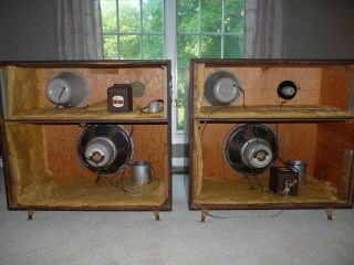 Vintage Jensen Cabinet Pair Flexair Pt15 - Lf Rp - 41 Rp 302 A - 64u Crossover Network