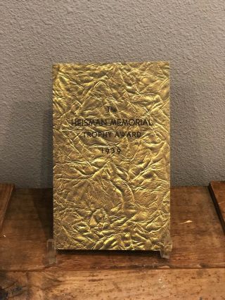 Extremely Rare Orig.  1939 Nile Kinnick Heisman Memorial Trophy Award Program
