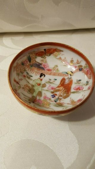 Vintage Chinese Rose Medallion Small Footed Porcelain Bowl