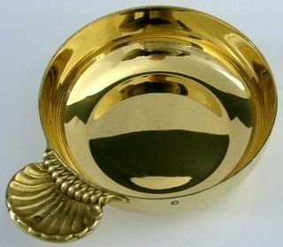 Stunning Rare French Solid Sterling Silver Gilt Wine Taster C1910s Antique 90g