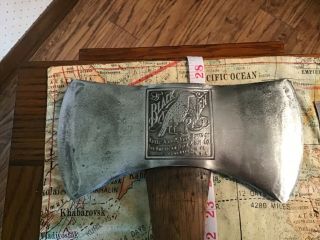 Vintage Kelly Black Raven Axe,  Double Bit Axe,  Embossed Logo Axe Head