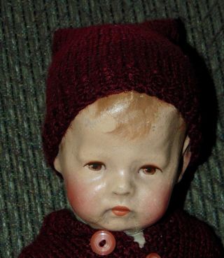 Early Antique Doll Kathe Kruse Cloth Wide Hips Mask Face