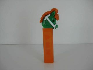 Vintage Horse Pony Pez Dispenser Rare Orange & Green Color Variation No Feet