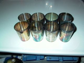 Vintage De Uberti Italy Silverplate Julep Wine Cups Matched Set Of 8 (eight)