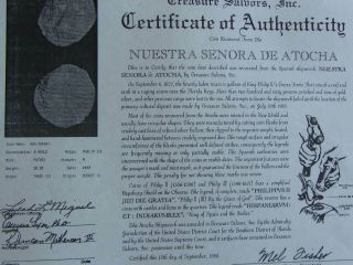1622 Atocha 8 Reales Grade 3 Potosi W/coa Rare Shipwreck Coin Weight 20.  30