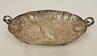 Antique Indian Silver Hand Beaten Fig Bowl /german Wine Taster