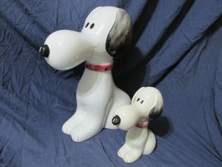 Snoopy Peanuts Quadrifoglio Rare Extra Large Vintage Ceramic Bank Italy 1969