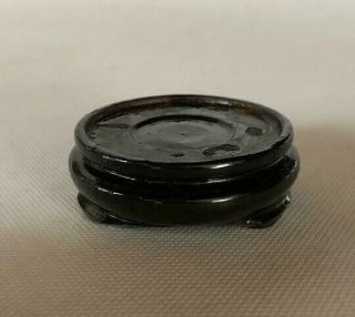 Chinese - Hard Wood 3 Footed 2 - 1/4 " Curio Display Stand/pedistal Vase,  Bowl,  Jade - 15