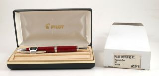 Vintage Pilot Vanishing Point Click Fountain Pen Red Medium W/ Authentic Box