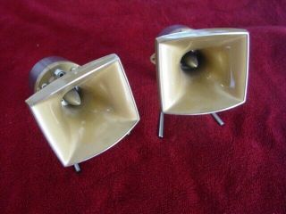 Vintage Pioneer Pt - 6 Tweeter Horn Speaker Pair With Chromed Wire Stands -
