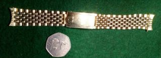 Vintage Omega Beads Of Rice Gold Plated On Steel Watch Bracelet/strap - 18mm