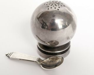 Salt Shaker Georg Jensen Denmark Sterling Silver 925 Spoon Antique Salt Cellar