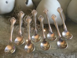 Antique Vintage Set Of 8 Westmorland Sterling Silver Salt Spoons