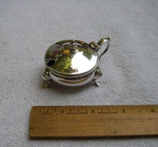 Good Tiffany & Co.  English Sterling Salt Pot - Cobalt Liner - No Mono - Nr