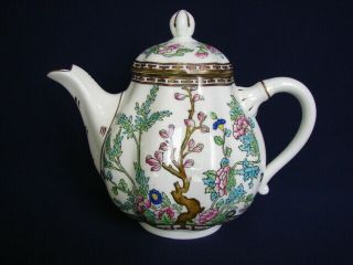 Vintage Coalport Multi - Color Indian Tree 4 - Cup Teapot Older Mark Great Cond.