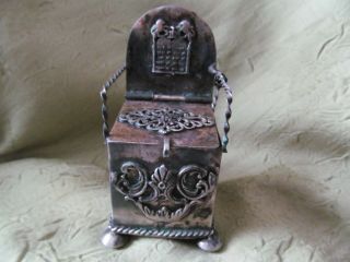 Judaica Antique Vintage Silver 84 Salt Cellar With The Spoon 1873