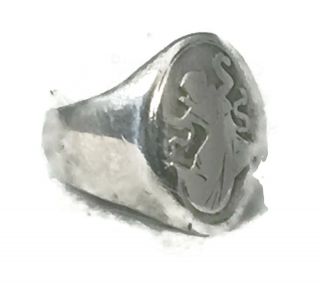 Vintage Vanishing Siam Dancing Lady Sterling Silver Ring Pinky Band Size 5