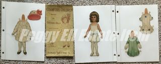 Raphael Tuck & Sons " The Cranford Children " Jennie Cranford Paper Doll & Dresses