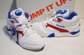 Reebok Court Victory Pump " Captain America " Usa White/blue/red Rare Stars 9