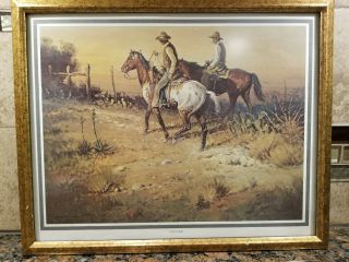 G.  Harvey Framed Print " Fence Riders " - Early Work,  1970 