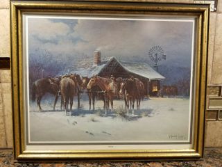 G.  Harvey Framed Print " Cronies " - Early Work,  1971 Western Scene