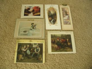 Vintage Early 1900s Six Different Calendar Art Work Prints /