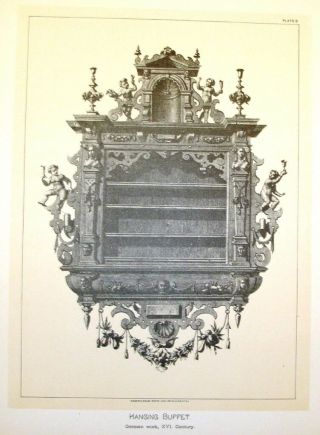 Art Furniture Litho - 1880 - Hanging Buffet - German Work